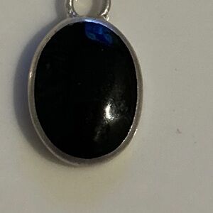 Antique French Jet Glass Pendant 3/4” long by 1/2” wide